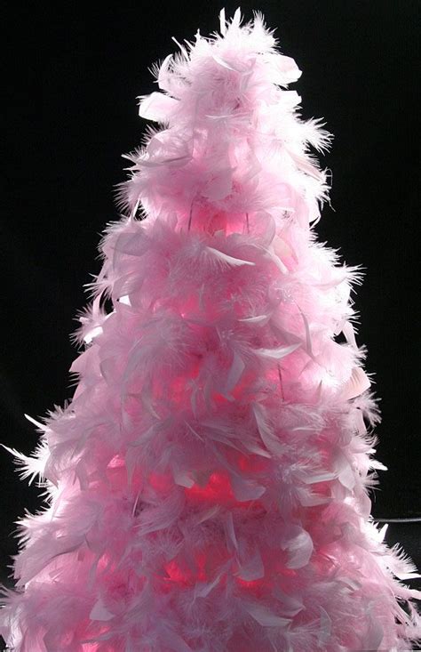 pink feather xmas tree